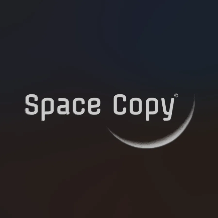 The Space Copy company logo on a dark background